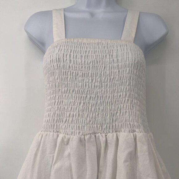 Glamorous Collection Smocked Bubble White Mini Dress. NWT - Picture 3 of 8